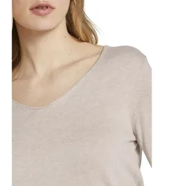 Tom Tailor Basic Pullover Mit V-ausschnitt Desert Sand Melange L