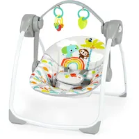 Bright Starts Playful Paradise Tragbare kompakte automatische Babyschaukel mit Musik, Unisex, Neugeborene+
