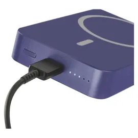 EMOS Powerbank 10 000 mAh WI 1046 mit Magnet - magnetischer externer Akku mit Passthrough und Wireless-Charging USB-C-Ausgang inkl. USB-Datenkabel - für iPhone, Smartphone, Tablet - blau