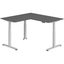 bümö Eckschreibtisch 160 x 160 cm Graphit / Silber