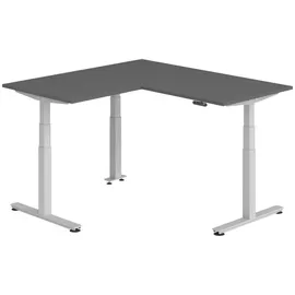 bümö Eckschreibtisch 160 x 160 cm Graphit / Silber
