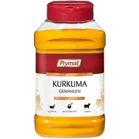 Prymat Kurkuma Pulver 350g, fein gemahlene Kurkumawurzel für Goldene Milch, Marinade für Geflügel und Sauce für Salate mit Hühnchen oder Gemüse, im Streuer