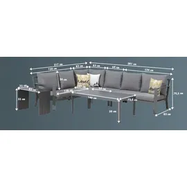 Primaster Elbasan Dining Lounge Set grau inkl. Kissen