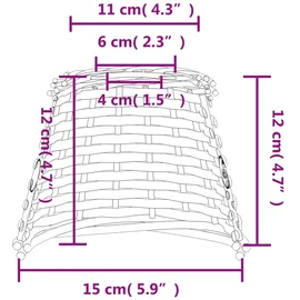 vidaXL Lampenschirm Braun Ø15x12 cm Korbweide