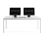 furni24 Schreibtisch-Stahl 160x80x75cm, Grau, Einfache Montage, Arbeitstisch, Bürotisch, Küchentisch, Esstisch, Druckertisch Büro-Möbel Arbeitszimmer Computertisch Gaming-Tisch Mehrzwecktisch
