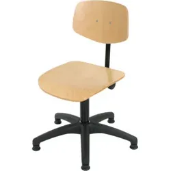 STIER Arbeitsstuhl mit Gleitern Sitzhöhe 420-610 mm Buche natur