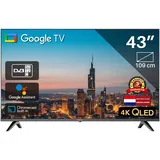 TEEVIEW TV43QQG-EU 43" Google Smart QLED 4K UHD TV, WLAN, Bluetooth, 3X HDMI, Triple Tuner, Sprachsteuerung, Integrierte Streaming-Apps