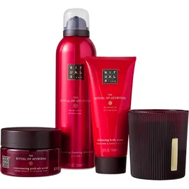 RITUALS The Ritual Of Ayurveda Foaming Shower Gel 200 ml + Body Cream 100 ml + Salt Scrub 125 g + Scented Candle 140 g Geschenkset