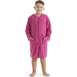 KangaROOS Kinderbademantel KANGAROOS "Kira, Ideal für Zuhause, Schwimmbad oder im Urlaub" Gr. 116, rosa (pink, grau), 116, Leichtfrottier, Hausmäntel, modernen, sportliches Design, leuchtenden Akzenten