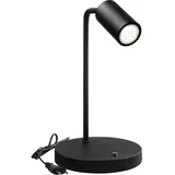 Maclean Brackets Maclean GU10 Schreibtischlampe mit Ein-/Ausschalter | drehbar, neigbar | max. 40W | platzsparend ideal für Büro Arbeitszimmer Studenten | robustes Design IP20 | MCE370 (Schwarz, Ohne Leuchtmittel)
