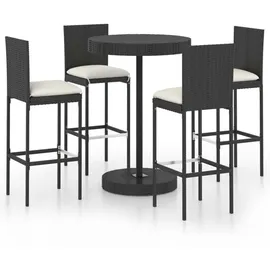 vidaXL Gartenbar-Set 5-tlg. Schwarz