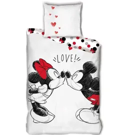Disney Mickey & Minnie Mouse Baumwolle 140 x 200 cm + 65 x 65 cm