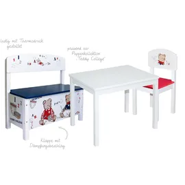 roba Kindertruhenbank Teddy College weiß/blau