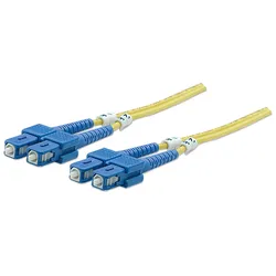 Intellinet Fiber Optic Patch Cable, OS2, SC/SC, 5m, Yellow, Duplex, Single-Mode,
