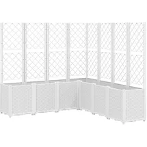 vidaXL Pflanzkübel mit Rankgitter 160 x 160 x 140 cm Weiß
