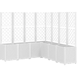 vidaXL Pflanzkübel mit Rankgitter 160 x 160 x 140 cm Weiß