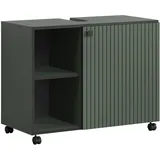trendteam Waschbeckenunterschrank Grün, Holzwerkstoff, 80x64x42 cm, Badezimmer, Badezimmerschränke, Waschbeckenunterschränke
