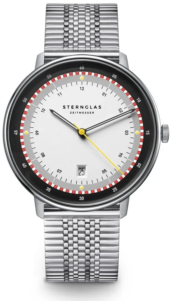 STERNGLAS - HAMBURG - EDITION HAFEN - SuperSlim Metallarmband silber /42mm