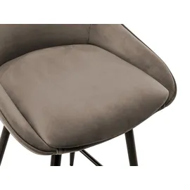 vente-unique Barhocker 2er-Set - Samt Taupe - MASURIE
