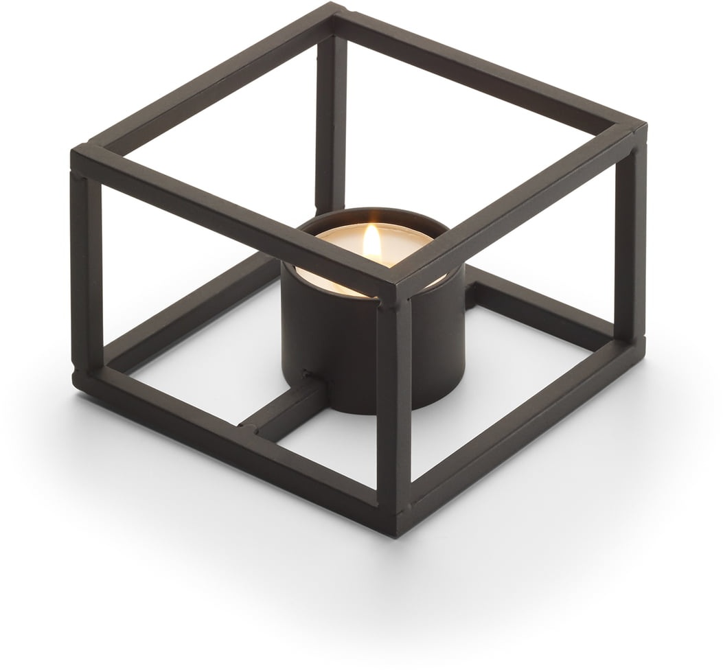 Philippi - Cubo Teelichthalter für 1 Teelicht, 10 x 10 cm, schwarz