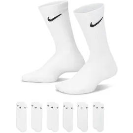 Nike Kinder EVERYDY CUSH CREW 6PR 108 Socken, White/Black, 34-38 - 34-38