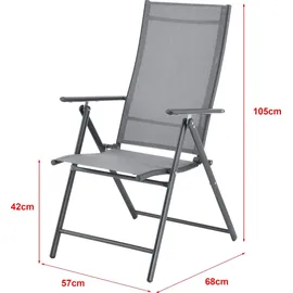 [en.casa] Kalamata Gartenstuhl 57 x 105 x 68 cm hellgrau 2 St.