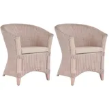 Krines Home Cocktailsessel 2er Set Rattan Sessel Ken Cocktailsessel Lounge Wohnzimmer Sessel (2-St), Clubsessel Rattansessel weiß