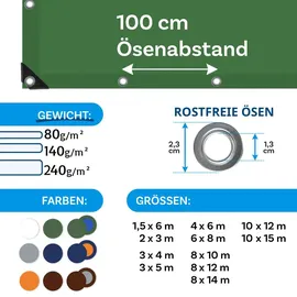 Floordirekt Abdeckplane Grün 8 x 12 m