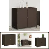 Gartenschrank Braun 83x45x76 cm Poly Rattan - Outdoor-Schrank - Gartenschrank - Stauraum - Gartenorganisation - Rattan Gartenmöbel