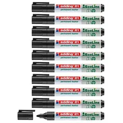 edding 21 EcoLine Permanentmarker schwarz 1,5 - 3,0 mm, 10 St.