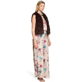 Vera Mont Damen mit Blumenprint 40, Beige/Dark Red - 40W