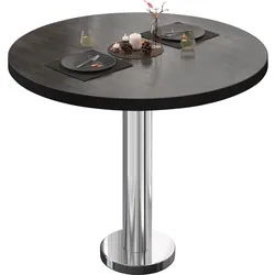 BML | Bistrotisch | Ø:H 70 x 75 cm | Wenge / Edelstahl | Rund | Schwarzer Rand
