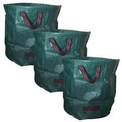 3x Laubsack 170L Gartenabfallsack Gartensack Big Bag Grün - 60x60cm Reisig