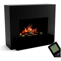 GLOW FIRE Elektrokamin Hauptmann Wasserdampf Kamin, Elektrischer Kamin, Wasserdampfkamin mit 3D Feuer und Knisterfunktion schwarz