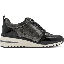 Marco Tozzi Damen Wedge Sneaker mit Reißverschluss Freizeit, Schwarz (Black Comb), 39 EU