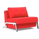 INNOVATION LIVING Schlafsessel Cubed 90 Chrom Stoff Rot Red