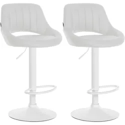 CLP 2er Set Barhocker Milet Kunstleder weiß/Metall matt weiss
