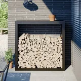 vidaXL Brennholzregal Schwarz 100x40x100 cm Stahl - Schwarz