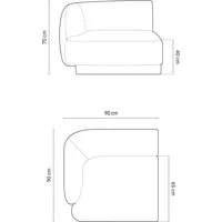 Micadoni, Sofa, Miley (Modular Sofa, 1-Sitzer)