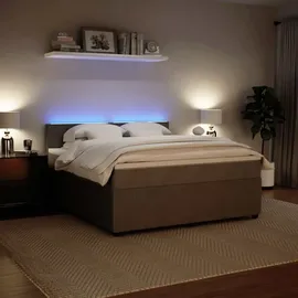 vidaXL Boxspringbett 180 x 200 cm Hellgrau