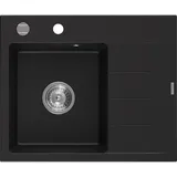 Mexen Ben Granitspüle 1-Becken links Einbauart schwarz Handbetätigung 600 x 500 mm