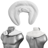 Giraffenland Wärmekissen Nackenhörnchen mit Stehkragen, Dinkelkissen Nacken, Wärmekissen für die Mikrowelle und Backofen - Schulter und Nacken weiß