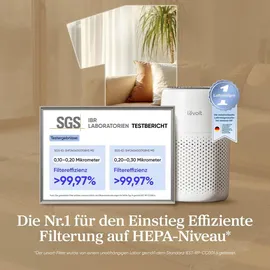 Levoit Luftreiniger mit Aromatherapie, HEPA Luftfilter gegen Schimmel, Staub und Tierhaare bis zu 0,3 μm für Schlafzimmer, 7 Watt Ener... - Weiß