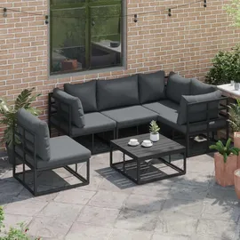 vidaXL Garten-Sofa-Set 5-tlg. schwarz