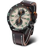 Vostok Europe Herren Chronograph Japanisches Quarzwerk Uhr mit Leder Armband 6S11-320C677