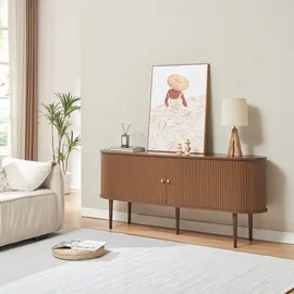 [en.casa] Sideboard Mapia 166 x 70 x 40 cm Walnussoptik / Braun