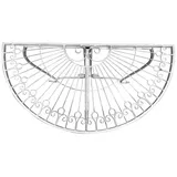 Lex Beistelltisch halbrund antik weiß, Wandtisch, Metalltisch, Gartentisch