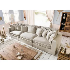 Massivmoebel24 Sofa 3-sitzer 341x117x90 beige Sylt