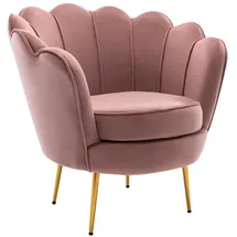 vente-unique - Muschelsessel aus Samt, Rosa Dandelion