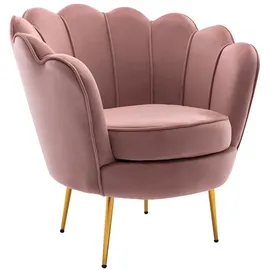 vente-unique - Muschelsessel aus Samt, Rosa Dandelion